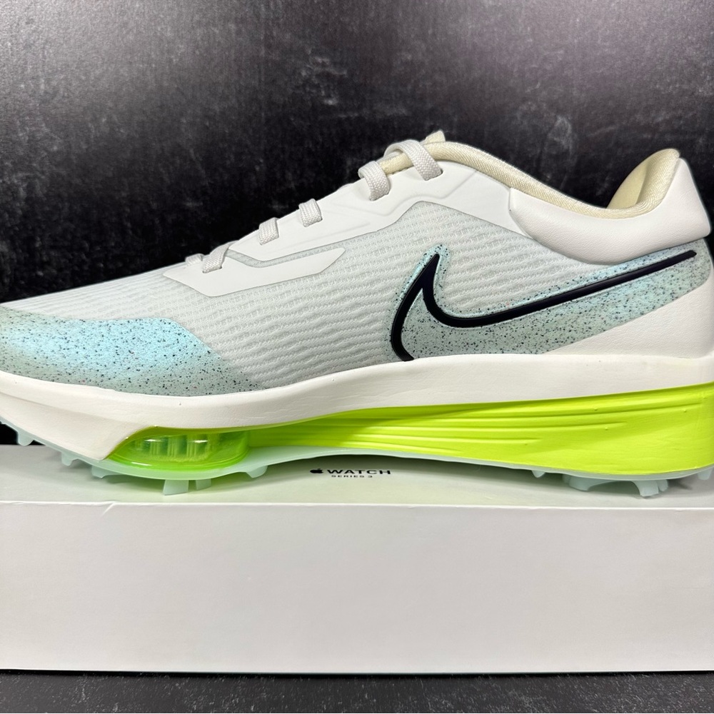 AIR ZOOM INFINITY TOUR NEXT% MENS SPIKED GOLF SHOES SIZE 9.5 WHITE GREEN NEW - Picture 8 of 10